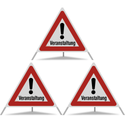 TRIOPAN Faltsignal 90 R2 Retro-reflektierend mit Etui (3x Veranstaltung)