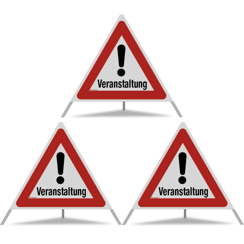 TRIOPAN Faltsignal 90 R2 Retro-reflektierend mit Etui (3x Veranstaltung)