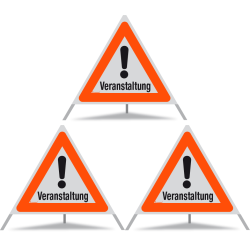 TRIOPAN Faltsignal 90 R1 Reflektierend mit Etui (3x Veranstaltung)