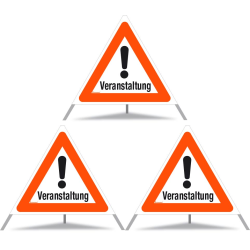 TRIOPAN Faltsignal 90 Tagesleuchtend mit Etui (3x Veranstaltung)