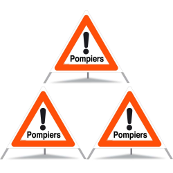 TRIOPAN Faltsignal 90 Tagesleuchtend mit Etui (3x Pompiers)