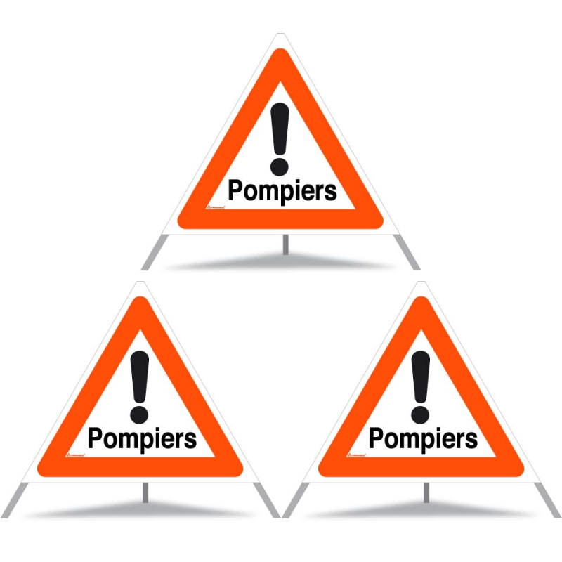 TRIOPAN Faltsignal 90 Tagesleuchtend mit Etui (3x Pompiers)