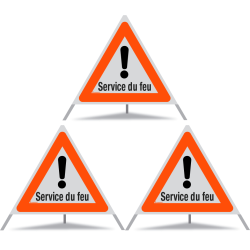 TRIOPAN Faltsignal 90 R1 Reflektierend mit Etui (3x Service du feu)