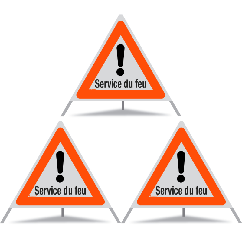 TRIOPAN Faltsignal 90 R1 Reflektierend mit Etui (3x Service du feu)