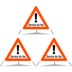 TRIOPAN Faltsignal 90 Tagesleuchtend mit Etui (3x Service du feu)