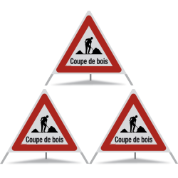 TRIOPAN Faltsignal 90 R2 Retro-reflektierend mit Etui (3x Coupe de bois)