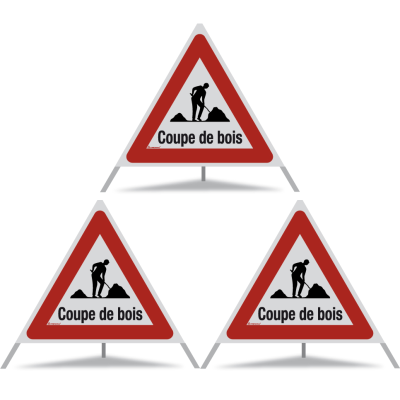 TRIOPAN Faltsignal 90 R2 Retro-reflektierend mit Etui (3x Coupe de bois)