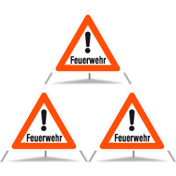 TRIOPAN Faltsignal 90 Tagesleuchtend mit Etui (3x Feuerwehr)
