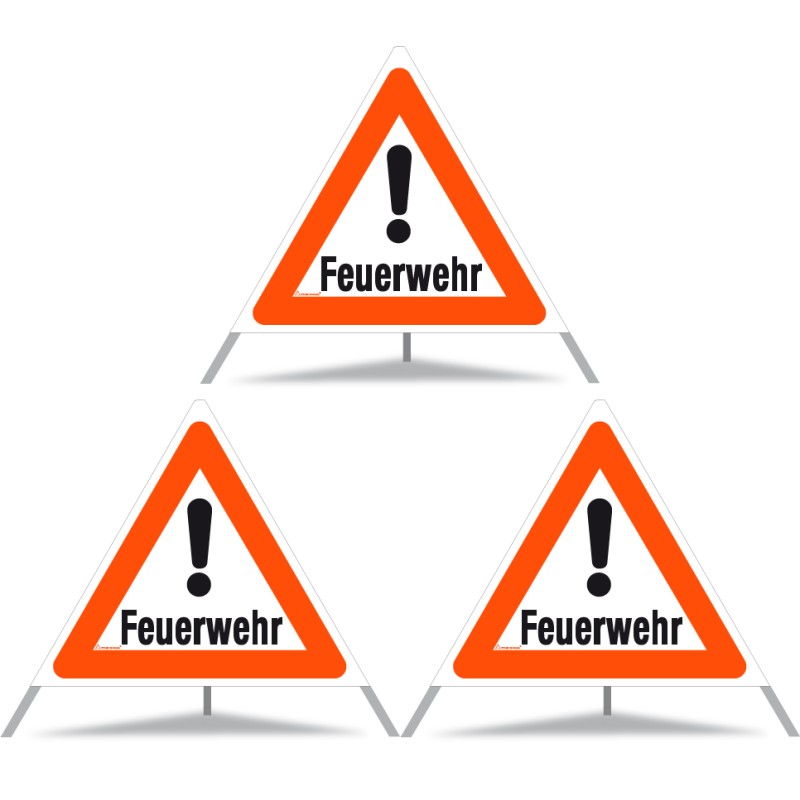 TRIOPAN Faltsignal 90 Tagesleuchtend mit Etui (3x Feuerwehr)