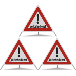 TRIOPAN Faltsignal 90 R2 Retro-reflektierend mit Etui (3x Verkehrsdienst)
