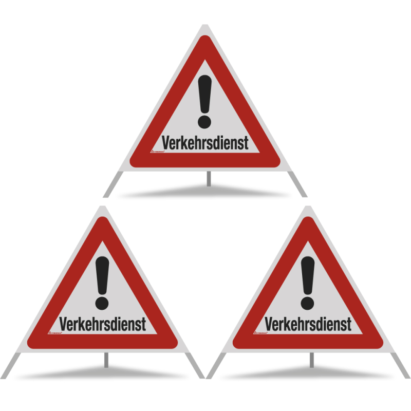 TRIOPAN Faltsignal 90 R2 Retro-reflektierend mit Etui (3x Verkehrsdienst)