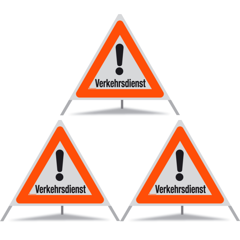 TRIOPAN Faltsignal 90 R1 Reflektierend mit Etui (3x Verkehrsdienst)