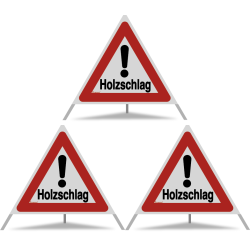 TRIOPAN Faltsignal 90 R2 Retro-reflektierend mit Etui (3x Holzschlag)