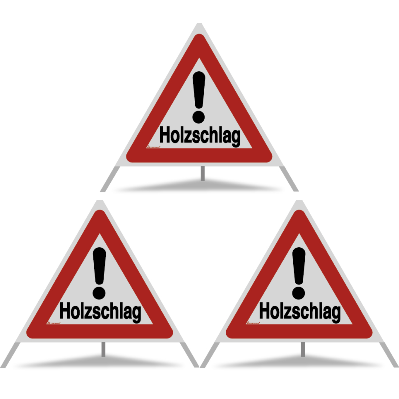 TRIOPAN Faltsignal 90 R2 Retro-reflektierend mit Etui (3x Holzschlag)