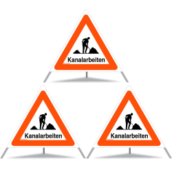 TRIOPAN Faltsignal 90 Tagesleuchtend mit Etui (3x Kanalarbeiten)