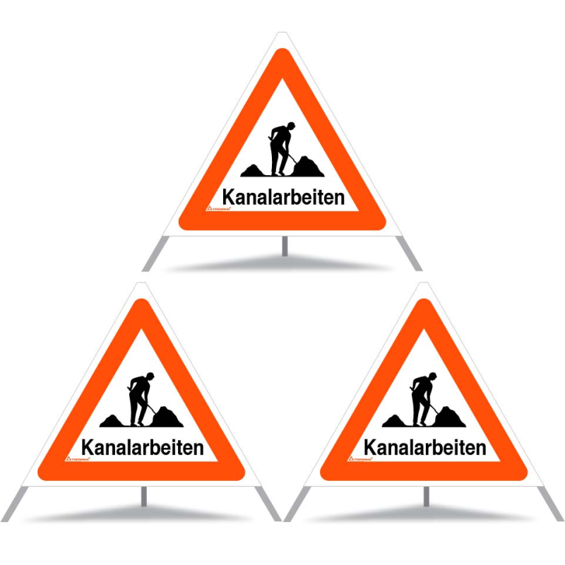 TRIOPAN Faltsignal 90 Tagesleuchtend mit Etui (3x Kanalarbeiten)