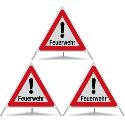 TRIOPAN Faltsignal 70 R2 Retro-reflektierend mit Etui (3x Feuerwehr)