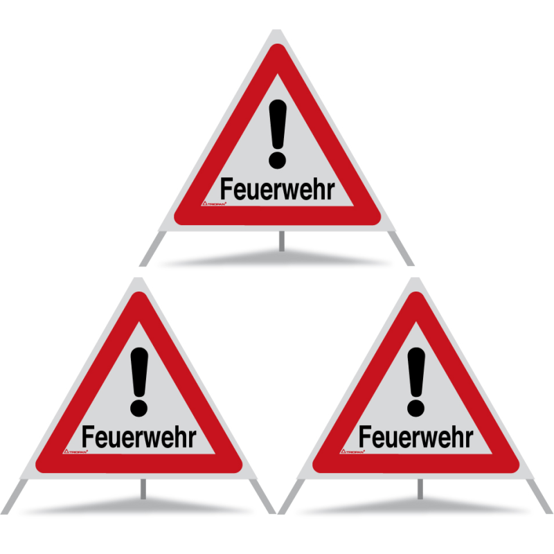 TRIOPAN Faltsignal 70 R2 Retro-reflektierend mit Etui (3x Feuerwehr)