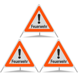 TRIOPAN Faltsignal 70 R1 Reflektierend mit Etui (3x Feuerwehr)