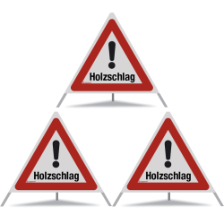 TRIOPAN Faltsignal 70 R2 Retro-reflektierend mit Etui (3x Holzschlag)