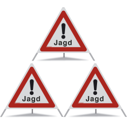 TRIOPAN Faltsignal 70 R2 Retro-reflektierend mit Etui (3x Jagd)