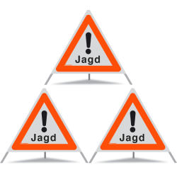 TRIOPAN Faltsignal 70 R1 Reflektierend mit Etui (3x Jagd)