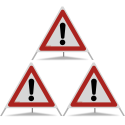 TRIOPAN Faltsignal 70 R2 Retro-reflektierend mit Etui (3x Andere Gefahren)