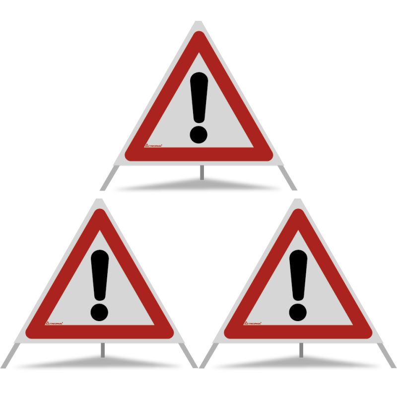 TRIOPAN Faltsignal 70 R2 Retro-reflektierend mit Etui (3x Andere Gefahren)