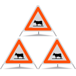 TRIOPAN Faltsignal 60 R1 Reflektierend mit Etui (3x Tiere)