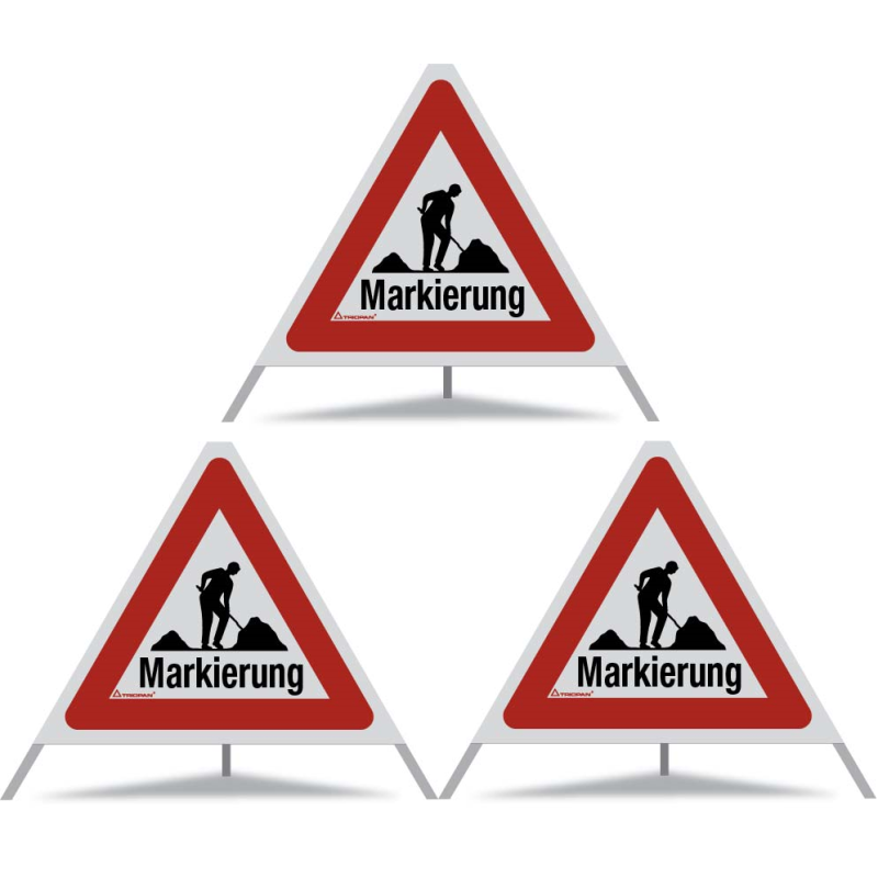 TRIOPAN Faltsignal 60 R2 Retro-reflektierend mit Etui (3x Markierung)