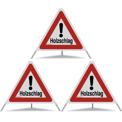 TRIOPAN Faltsignal 60 R2 Retro-reflektierend mit Etui (3x Holzschlag)