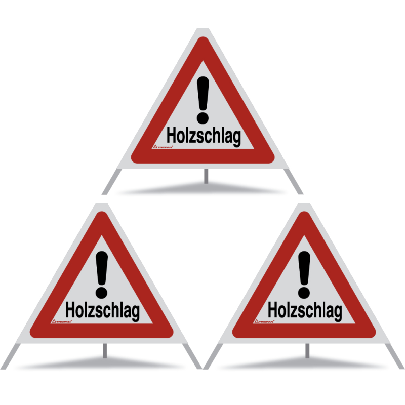 TRIOPAN Faltsignal 60 R2 Retro-reflektierend mit Etui (3x Holzschlag)