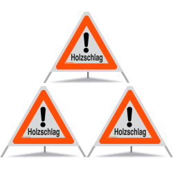 TRIOPAN Faltsignal 60 R1 Reflektierend mit Etui (3x Holzschlag)