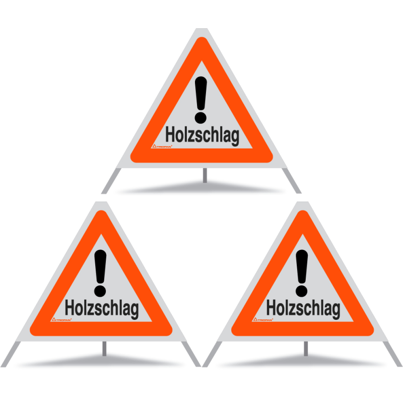 TRIOPAN Faltsignal 60 R1 Reflektierend mit Etui (3x Holzschlag)
