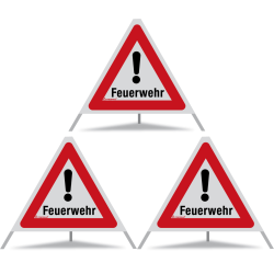 TRIOPAN Faltsignal 60 R2 Retro-reflektierend mit Etui (3x Feuerwehr)