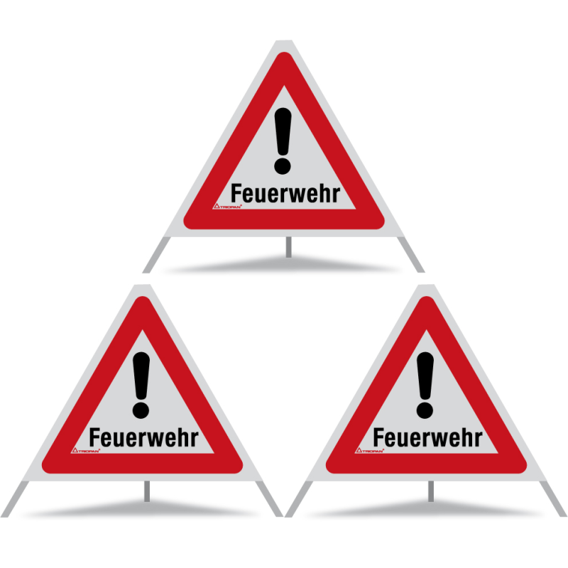 TRIOPAN Faltsignal 60 R2 Retro-reflektierend mit Etui (3x Feuerwehr)
