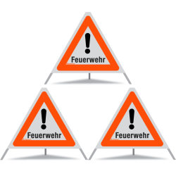 TRIOPAN Faltsignal 60 R1 Reflektierend mit Etui (3x Feuerwehr)