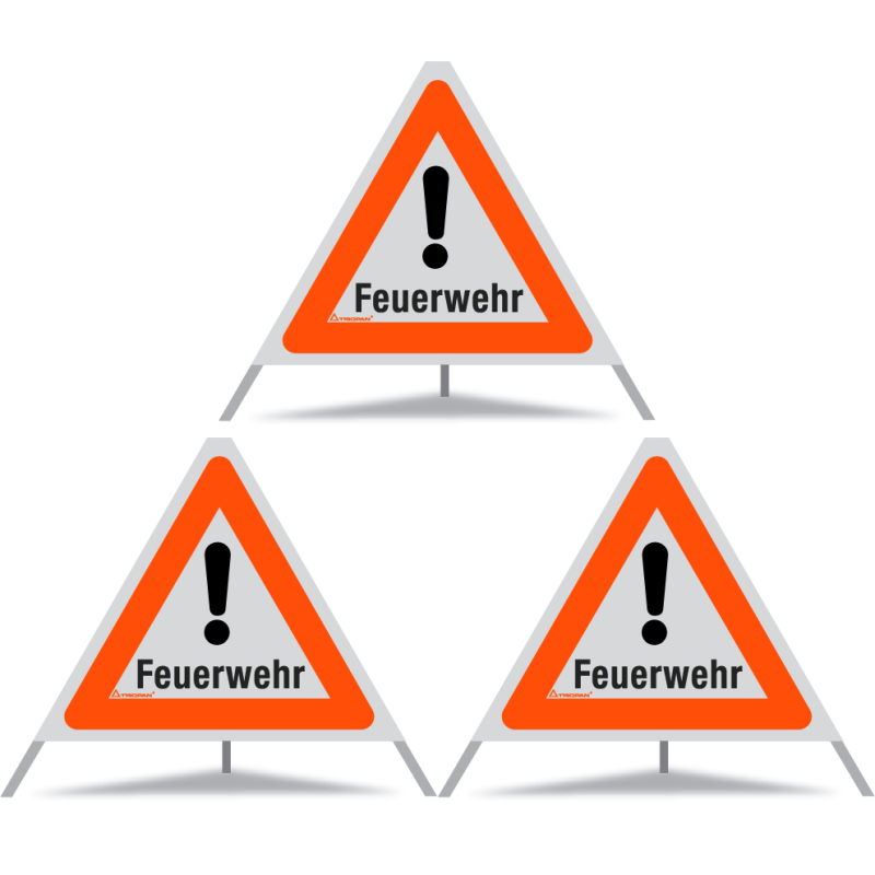 TRIOPAN Faltsignal 60 R1 Reflektierend mit Etui (3x Feuerwehr)