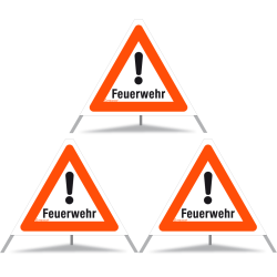 TRIOPAN Faltsignal 60 Tagesleuchtend mit Etui (3x Feuerwehr)