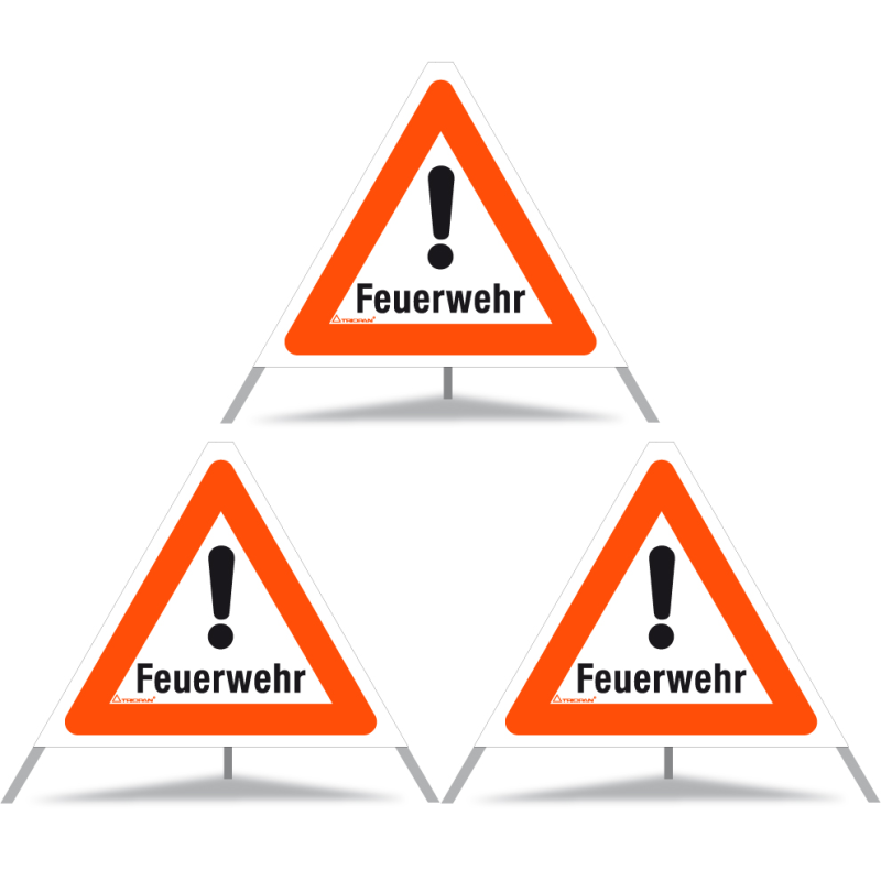 TRIOPAN Faltsignal 60 Tagesleuchtend mit Etui (3x Feuerwehr)