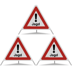 TRIOPAN Faltsignal 60 R2 Retro-reflektierend mit Etui (3x Jagd)