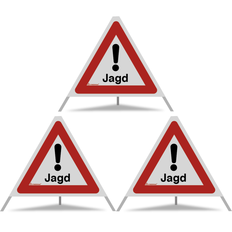 TRIOPAN Faltsignal 60 R2 Retro-reflektierend mit Etui (3x Jagd)