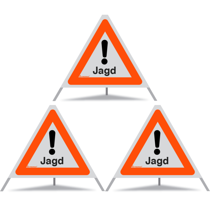 TRIOPAN Faltsignal 60 R1 Reflektierend mit Etui (3x Jagd)