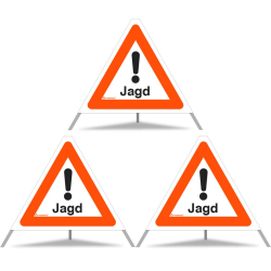TRIOPAN Faltsignal 60 Tagesleuchtend mit Etui (3x Jagd)