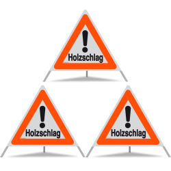 TRIOPAN Faltsignal 90 R1 Reflektierend mit Etui (3x Holzschlag)