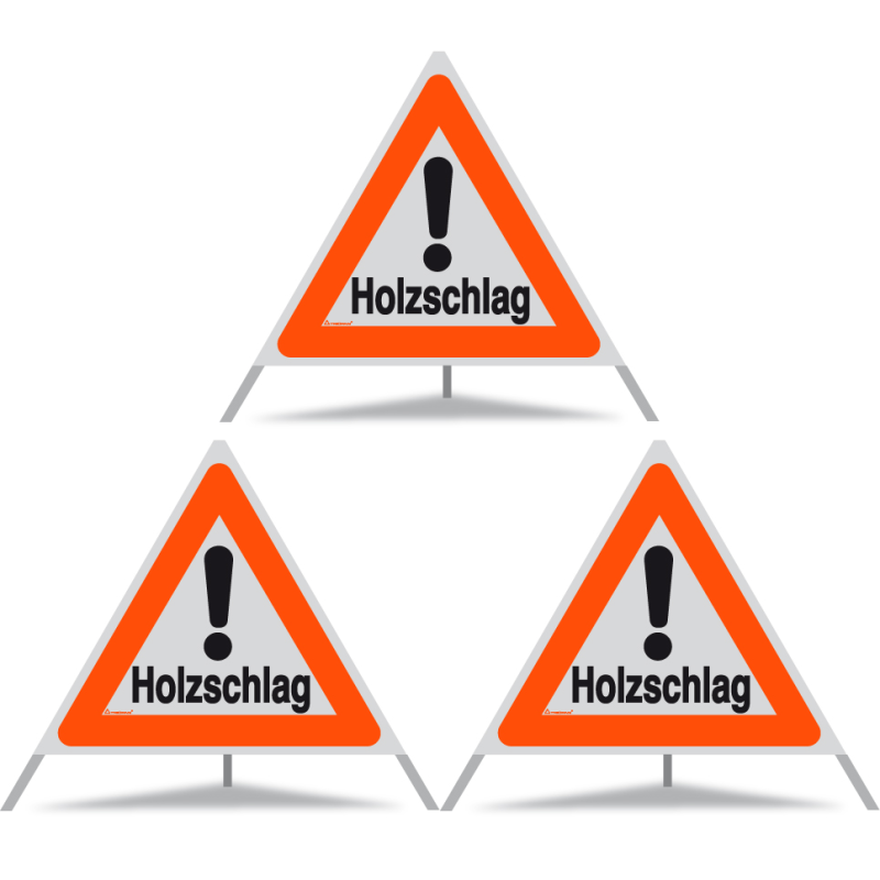 TRIOPAN Faltsignal 90 R1 Reflektierend mit Etui (3x Holzschlag)
