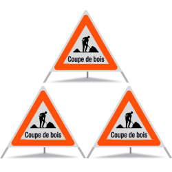 TRIOPAN Faltsignal 90 R1 Reflektierend mit Etui (3x Coupe de bois)