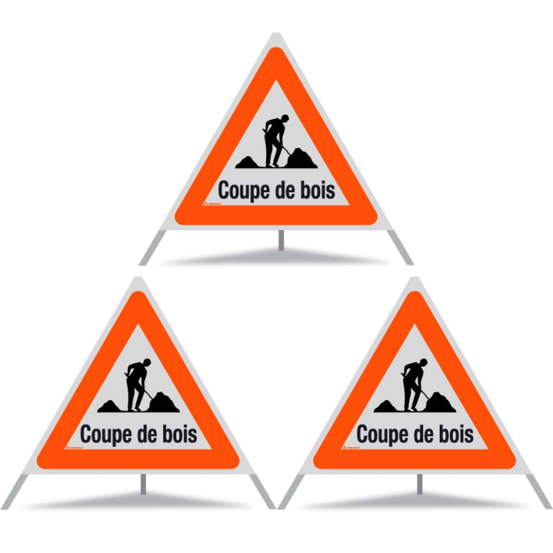 TRIOPAN Faltsignal 90 R1 Reflektierend mit Etui (3x Coupe de bois)