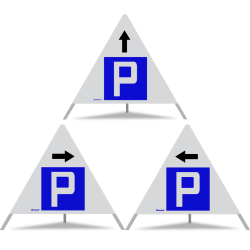 TRIOPAN Faltsignal 90 R1 Reflektierend Kombi mit Etui (3x Parkieren gestattet)
