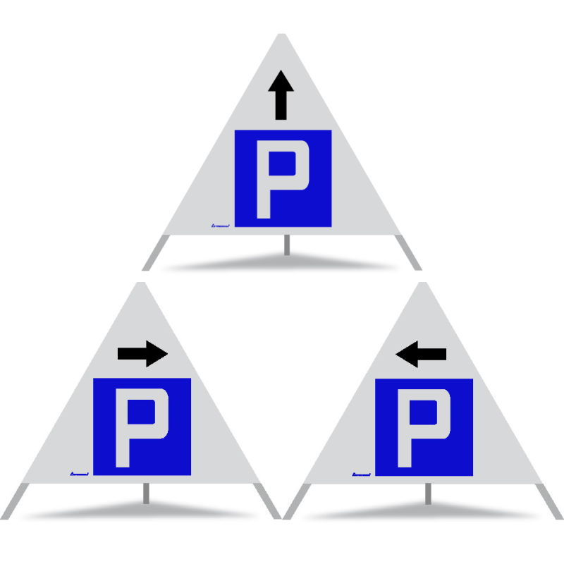 TRIOPAN Faltsignal 90 R1 Reflektierend Kombi mit Etui (3x Parkieren gestattet)